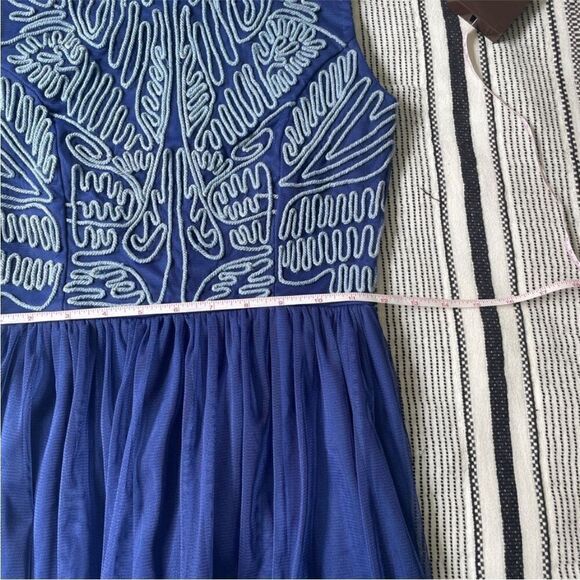 Modcloth Blue Sleeveless Knee Length Retro Sundress Scoop Neck sz XS Graduation‎ - Picture 8 of 11